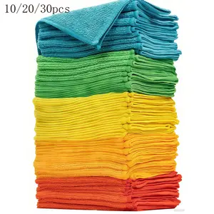 10/20/30 Pack Kitchen Towels, Ultra-Fine Microfiber Cleaning Cloths, Absorbent Soft Stain Removal for Glass, Stoves, Pots, and Cars, Cleaning Supplies