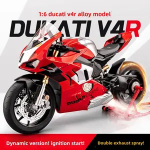 1:9 Ducati 1299 model, featuring lighting and smoke effects, equipped with charging cable, water mist nozzle, front and rear supports, and helmet. A collectible piece, with numerous gifts included. Suitable for both giving as a gift and personal use.