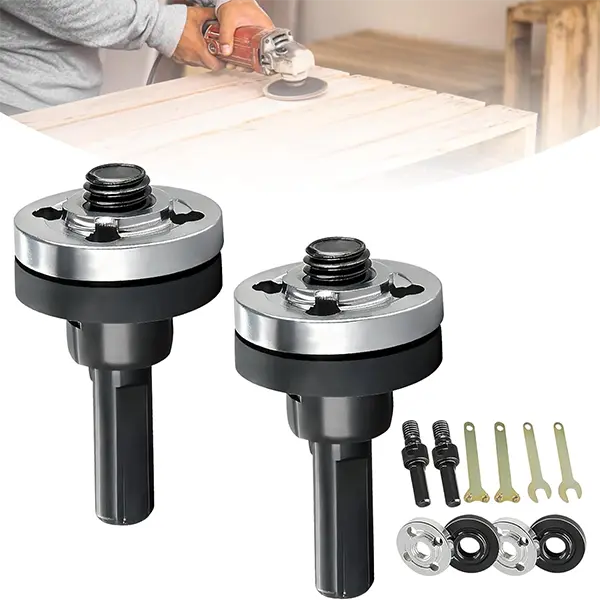 2-Pack 10mm Adjustable Drill to Angle Grinder Connecting Shaft Adapter, Universal Heavy Duty Converter with Spanner, Power Tool Accessories for Cutting Disc, Polishing Disc & Polishing Sponge Tool Kit Tool Box