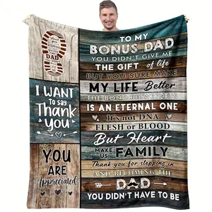 Father's Day Gift for Dad Luxury Soft Warm Blanket Nap Blanket Lightweight Sofa Couch Bed Camping Travel Multi-purpose All-season Gift Blanket for Dad Birthday Gift