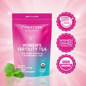 Pink Stork Organic Herbal Fertility Support | Vitex + Red Raspberry Leaf | 3 Flavors Available | TTC + Cycle Support for Women