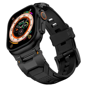 Heavy-Duty Tactical Watch Band for Apple Watch Ultra, Anti-Slip Silicone Strap, Secure Industrial Buckle, Destiny Gears Model