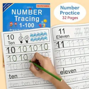 32 Page Handwriting Number Practice Book (0-100), Ot Approved, Includes Tracing & Math Preparation for Kids 3-6 Years, Kindergarten Essential, Tracing Preschool Books
