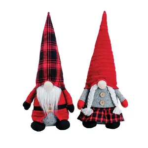 Santa's Workshop 13" Buffalo Plaid Gnomes, Set of 2