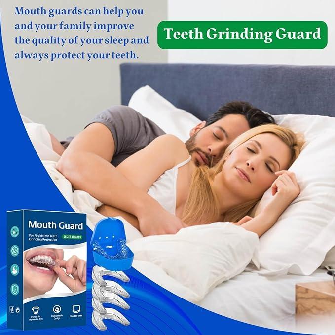 Mouth Guard for Teeth Grinding at Night - 4 Pcs EVA Moldable Dental  Night Guards for Adults & Teens - Thickened Design Safe Soft Comfortable Reusable Design with Carrying Case - Nighttime Protection for Teeth