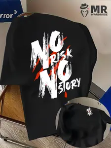 Men's Summer Short Sleeve T-Shirt, Graphic Print, Round Neck, Slim-Fitting, Street Style, Casual Loose Knit Top, Daily Wear