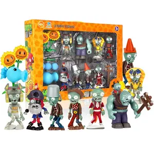 10 Zombie and Plant Figures Handheld Set, Soft Silicone Material, Giant Zombies, Ice Peas, Flying Zombies, Desktop Decor, Collectible Toys