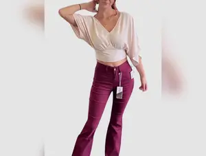 Rich Cream Wide Sleeve Tie-Back Blouse with Keyhole Detail - Women's Plain Summer Top