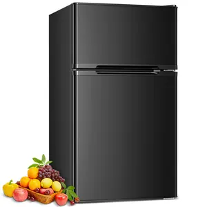 COWSAR 3.1 Cu.Ft Mini fridge with Freezer, 2-Door Compact Refrigerator, 0.85 Cu.Ft Large freezer, Mini Refrigerator for Dorm, Office, Garage, Basement, RV