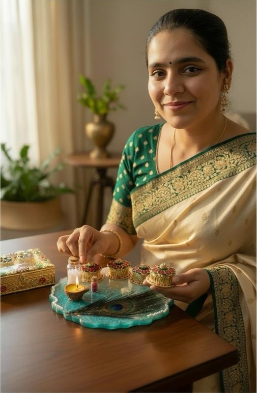 Resin Pooja Platter | Resin Tilak Thali