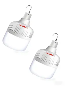 Camping lights, 2-pack, emergency pendant lights for tents, patios, outdoor terraces, LED, USB interface, with bulb, suitable for outdoor/high-intensity lighting, ideal for hiking, camping/portable use.