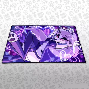 Helluva Boss Loona Purple Deskmat Valentines Mouse Pad Cozy Gaming Desk Mat Anime Setup Mat