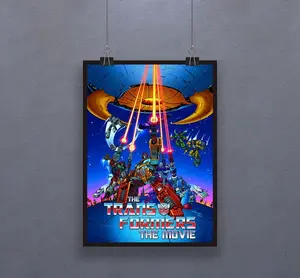 The Movie (1986) Poster Animated Science Fiction Action Film Wall Decor Retro Autobots Cinema Optimus Prime Print Gift