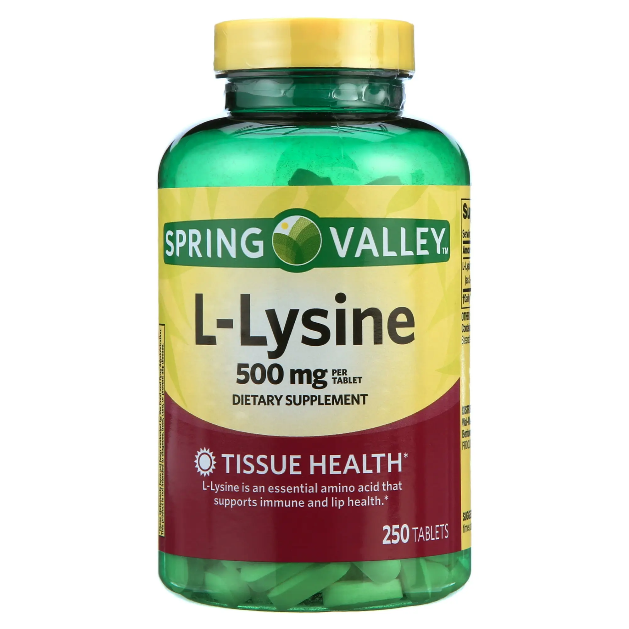 Spring Valley L-Lysine 500 mg  250 Tablets  Essential Amino Acid for  Immune & Skin Health Supplement, Healthcare - TikTok Shop