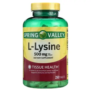 Spring Valley L-Lysine 500 mg – 250 Tablets – Essential Amino Acid for Immune & Skin Health Supplement, Healthcare