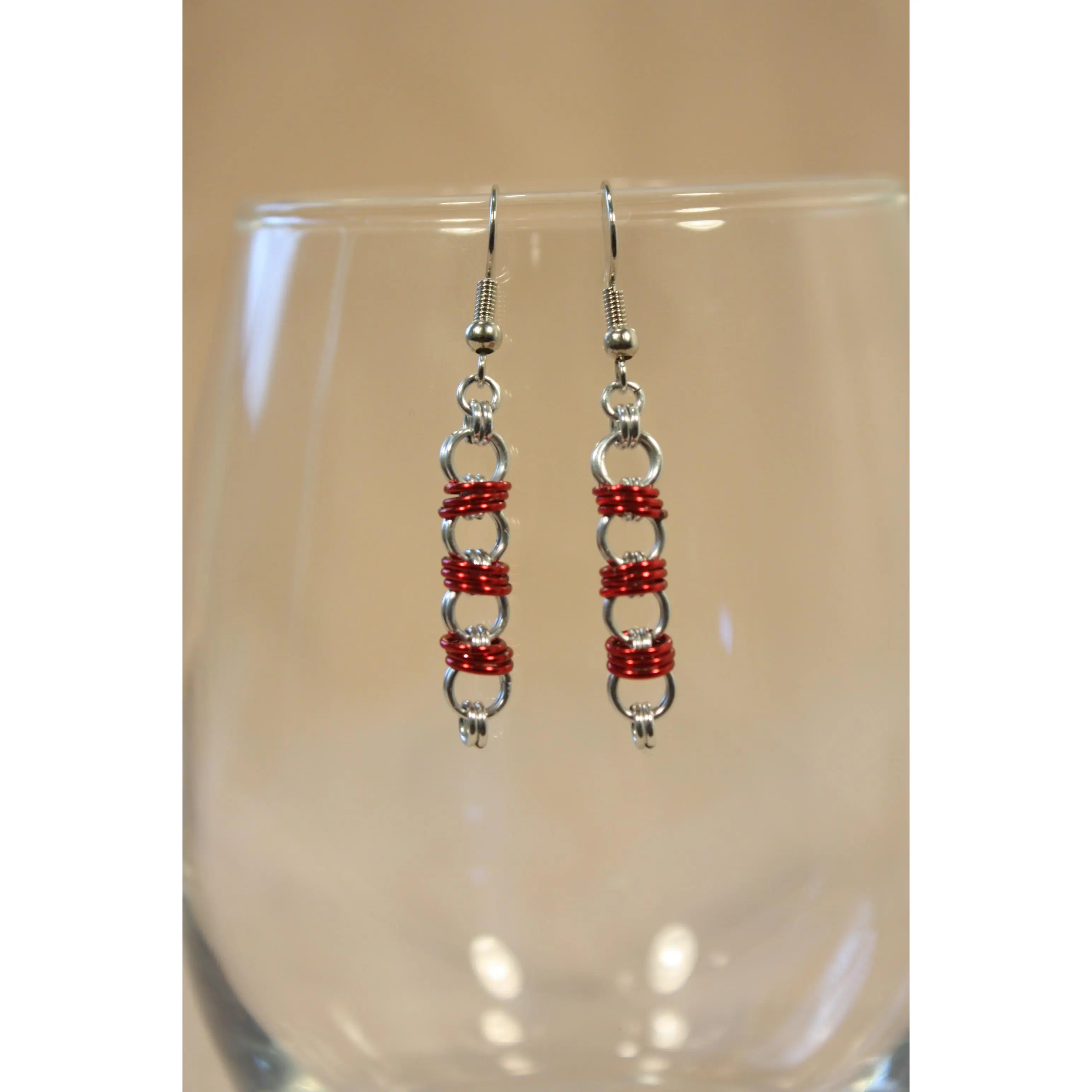 Orbit Chain Chainmaille Earrings, Stainless Steel French Hook, Hypoallergenic