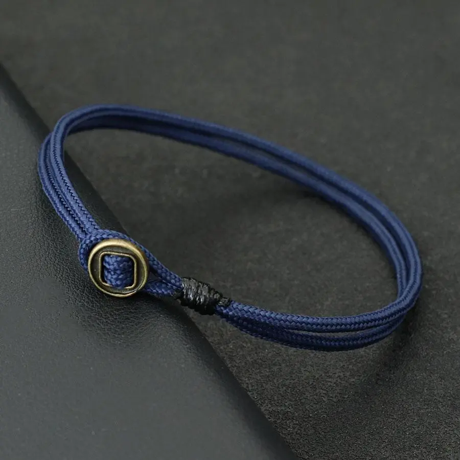 FASHION4U - Simple Style 2mm Paracord Bracelet For Men Handmade Double Layer Vintage Viking Braslet Leisure Pulseira Nautical Wrap Bangle