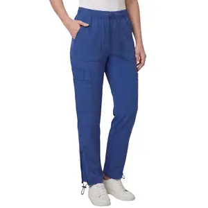 HEEDFIT Women’s Elastic Waist Scrub Pants, Stretch Cargo Nursing Workwear with Pockets