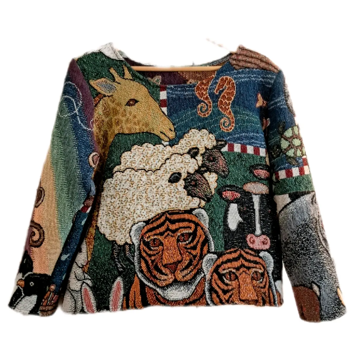 blanket top + pullover + upcycled blanket Womenswear Long Sleeve Clothing Comfortable Longsleeves