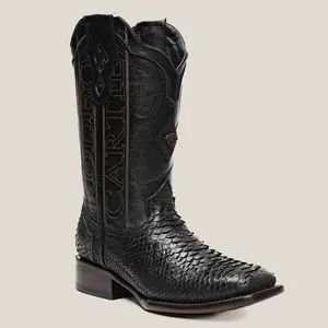 Men's Python Black Vintage with Black Stitching Original Exotic Western Boot