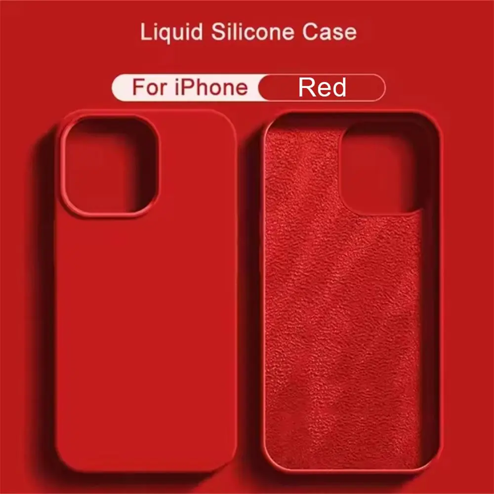Soft Liquid Silicone Cases For Apple iPhone 16 11 12 13 14 15 Pro Max 14 15 16 PlusShockproof Bumper Cover Phone Accessories