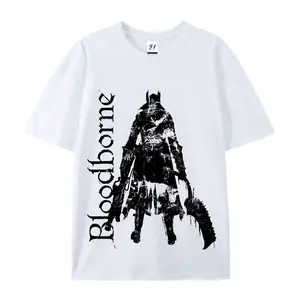 Bloodborne hunter Oversized Casual Men's Letter Pattern Printed T-Shirt