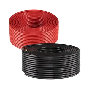 Solar Panel Wire, 100 ft Black+ 100 ft Red Kit, 10 AWG (6 mm) Solar Panel Extension Cable, PV Tinned Copper Wire, for Outdoor Home Off-Grid Photovoltaic Systems Automotive RV Boat Marine, IP67