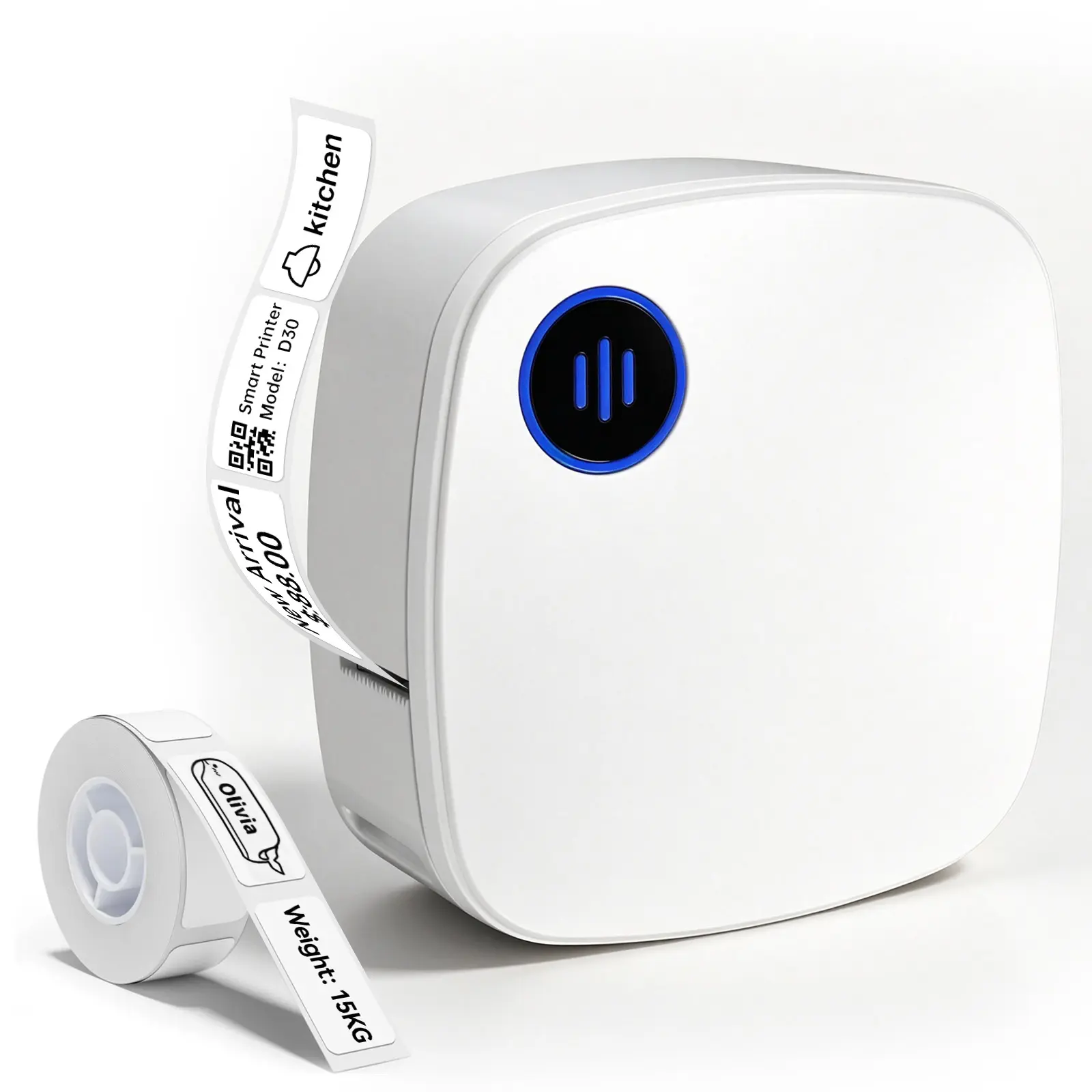 S001 Mini Thermal Inkless Printer - Portable Bluetooth Smartphone-Controlled Smart Label Maker with Built-In Features, Prints Stickers, Barcodes, QR Codes, Names, Supports 85x85mm Pre-Cut/Continuous Labels for Home Office Labeling