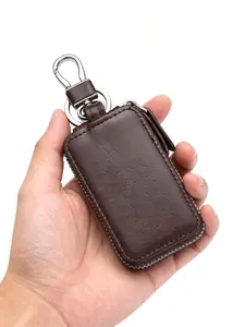 Leather Mini Keychain Wallet, Car Key Holder, Compact Lightweight Design, Fashion Car Key Organizer, Ideal Gift Choice, Safe Key Storage Solution