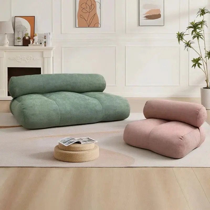 Modular Chenille Floor Sofa, No-Legs Lazy Couch for Living Room, Soft Plush Floor Seating Chair for Adults, Cozy Reading & Gaming Chair for Bedroom