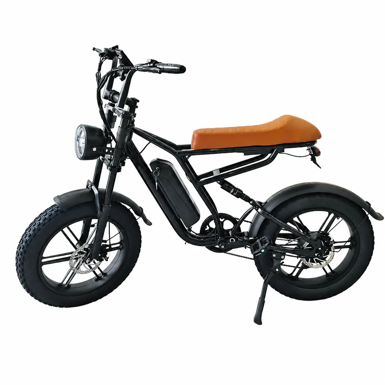Unisex Retro Fat Tire Electric Bike - 1000W Peak Rear Hub Motor, 48V 15.6Ah Removable Battery, 20"x4.0" All-Terrain Tires, Up to 31-Mi Range, Dual Suspension, Dual Disc Brakes, 5 Pedal Assist Levels, 7-Speed Adult Commuter Ebike