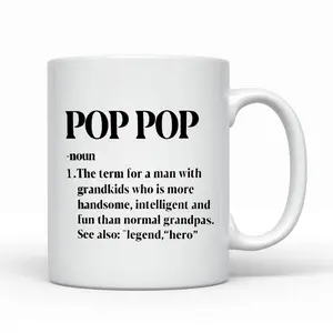 Pop Pop Ceramic Coffee Mug, Summer Winter Mug, Pop Pop Definition Mug, Fathers Day Gift Idea, Grandpa Christmas Gift Cup Drink