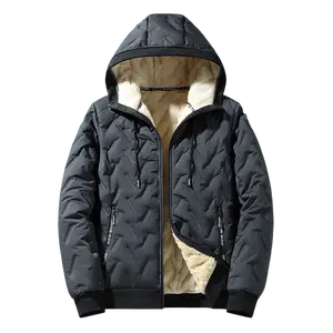 Men's Fleece Lined Hooded Jacket Stylish Winter Coat with Zipper Pockets Machine Washable Casual Design Suitable for Cold Weather Menswear Tops Long Sleeve Plain western clothing daily commute