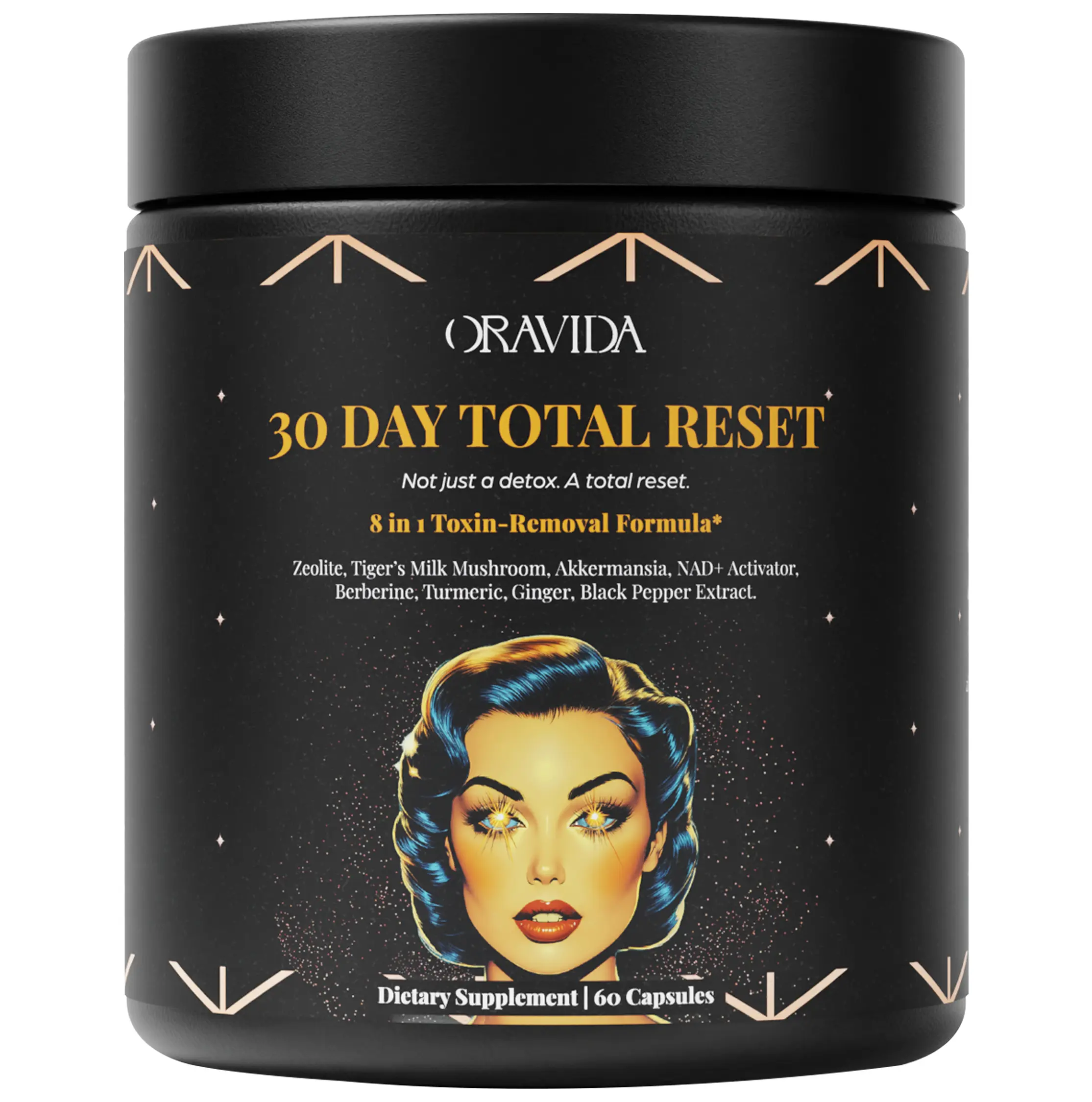 Oravida – 30 Day Total Reset Supplement – Gut Health, Cellular Energy, Metabolic Support, Probiotics, Tiger Milk Mushroom, Zeolite, Berberine & NR – For Men & Women
