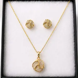 Eternal Knot Necklace & Earrings Set