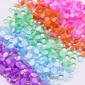 1440/2880 Piece Rainbow Mermaid Tear Rhinestones Mixed Sizes Aurora Nail Art Deco High Permeable Drop Deco Semi Spherical Glass Gemstone for Nail Deco and Everyday Decorative Crafts