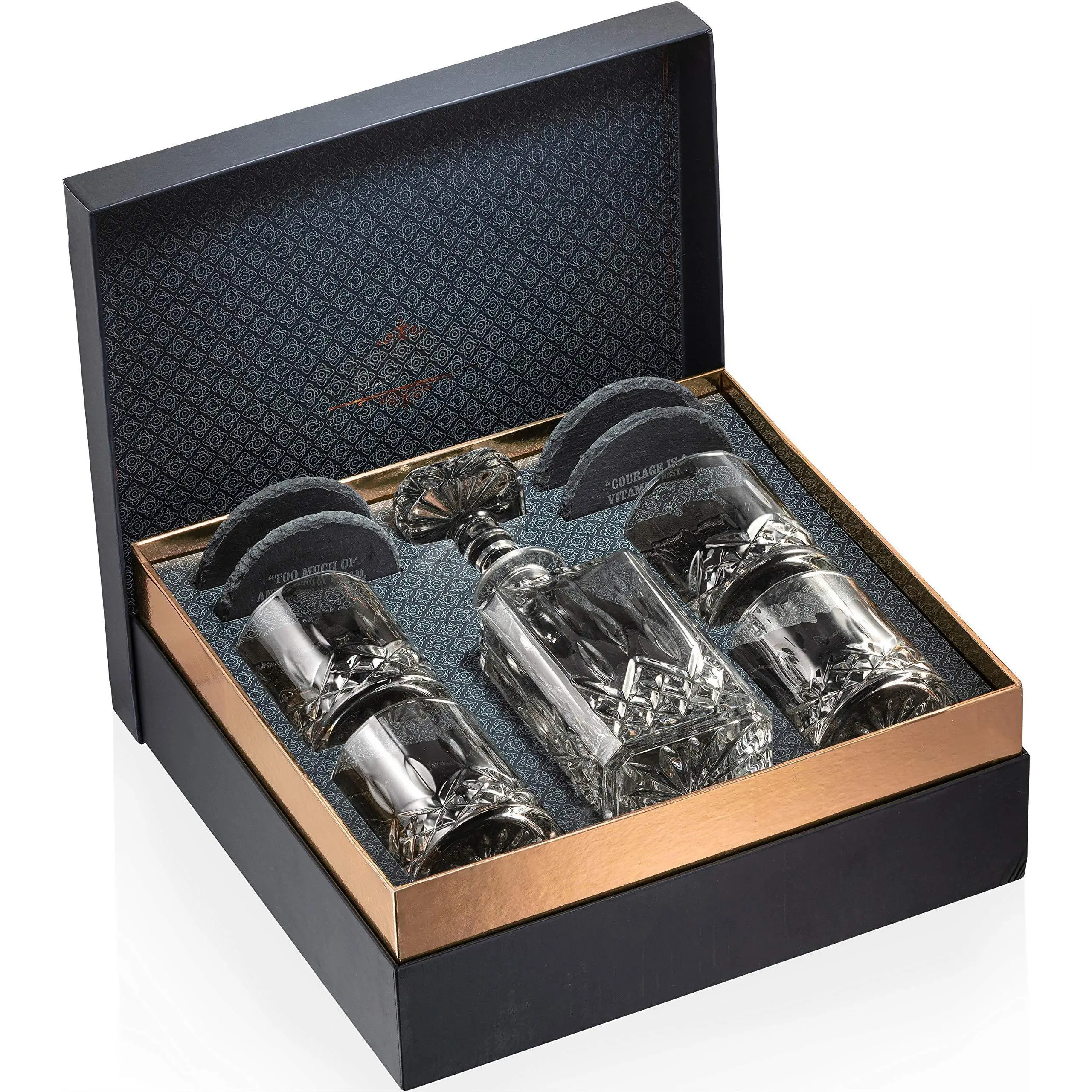 Decanter Set - Crystal  Cognac Glasses (10oz)