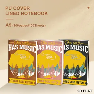 A5 Multiple Specifications Available, Lined Paper Notebook with Nature Listening To The Earth Illustration Print, Smooth Writing Stationery for Journaling, Note Taking & Daily Planning