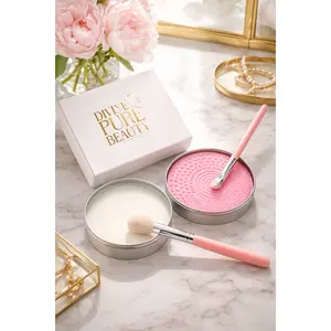 Divine Pure Beauty Makeup Brush Cleansing Kit with Gentle Solid Bar Soap for Tools, Ideal for Achieving Flawless Makeup