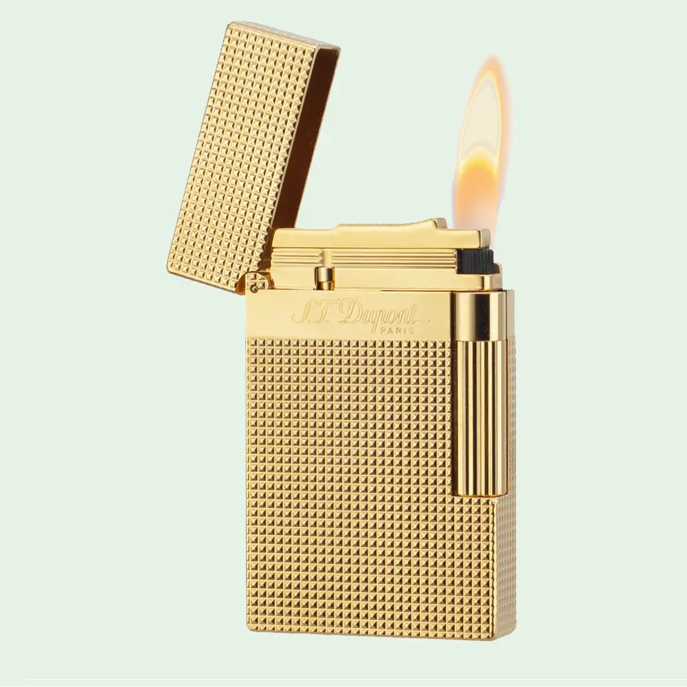 [Classical] DPT Diamond Guilloche GOLD lighter Metal Brass 140g Luxury Gift for him