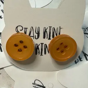 Stay Kind Be Kind Handmade Button Stud Earrings