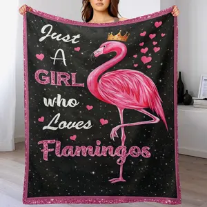Cute Flamingos Blanket ，Flamingo Gifts for Girls Women, Just A Girl Who Loves Flamingos, Flam Decor, Presents for Flam Lovers ,Flamingos Birthday Decorations