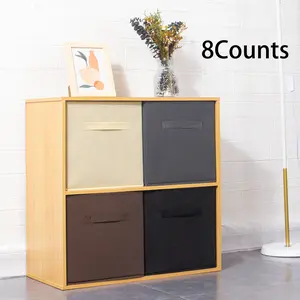 Foldable Fabric Storage Baskets Set, Square Drawer Organizer Box for Home Office Use, Ideal for Students Middle Aged Young People