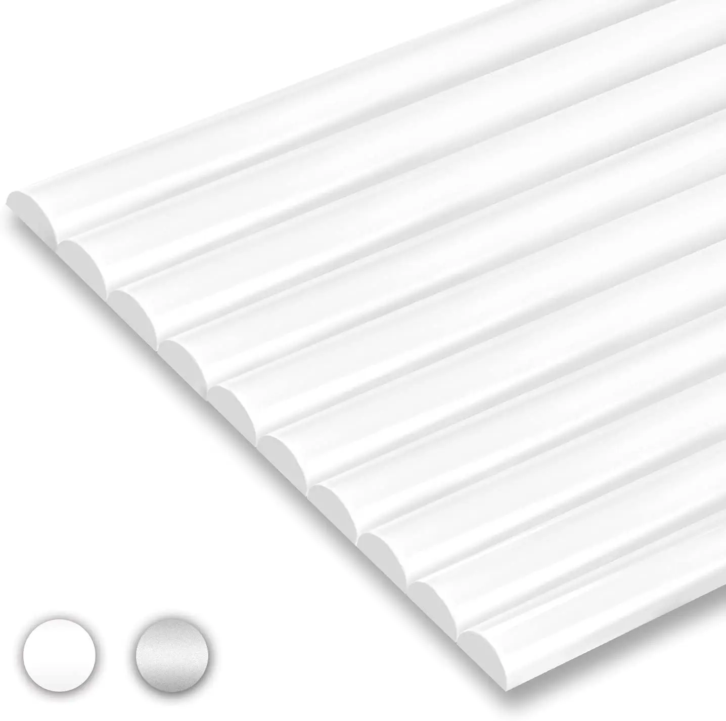 STICKGOO 10Pcs Peel and Stick Trim for Backsplash Tile Edge, Tile Edge Trim Self-Adhesive Liner for Corner Decor - White Pvc Material Home Improvement