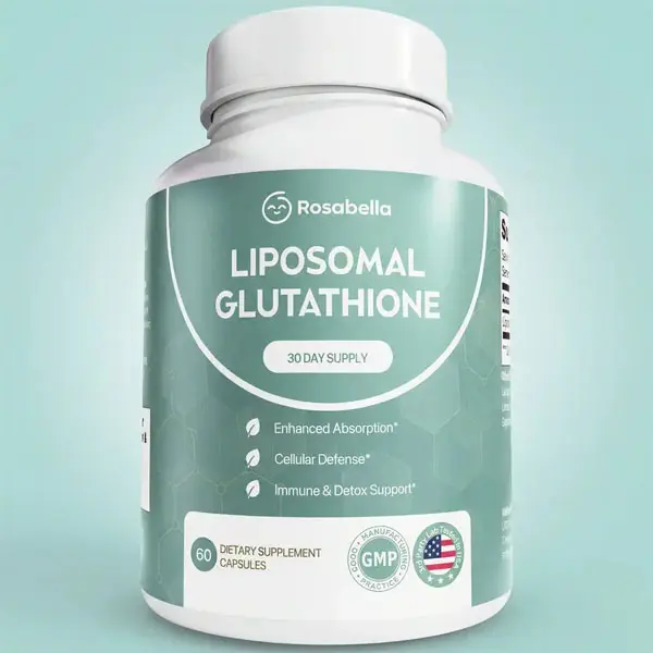 Rosabella Liposomal Glutathione 500mg – High Absorption Glutathione Supplement, Antioxidant Support, Cellular Health & Detox Support, 60 Capsules, 30 Day Supply, Daily Antioxidant Capsules