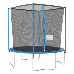 FDW Outdoor Trampoline 8FT 10FT 12FT 14FT Trampoline with Enclosure ASTM Approved-Combo Bounce Exercise Trampoline PVC Spring Cover Padding for Kids and Adults