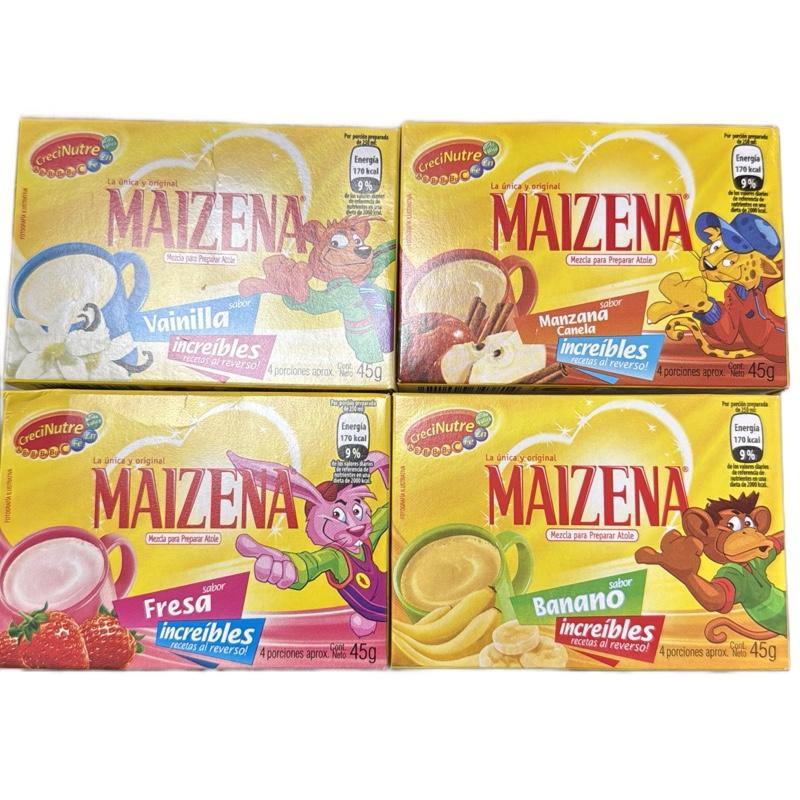 4 Cajas De Maizena de Sabores   Fresa,Vainilla y Banano 45g