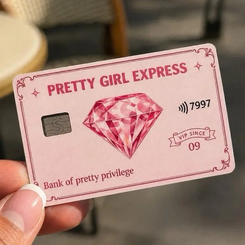 2 PACK Pretty Girl Credit Debit Card Skin Cover Sticker Chip Cute Decal