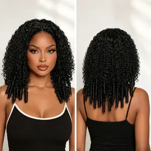Burmese Curly Bob Human Hair Wig 13x4 Lace Front Wigs with Spiral Curls End 250% Density Curly Bob Wig Pre Plucked Brazilian Water Wave Lace Frontal Wig 16inch