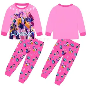 NewKPop Demon Hunter Pajama Set for Girls |         Anime Sleepwear & Cosplay Costume |         Viral Two-Piece Outfit |         Kids Pajamas 4-12 Years
